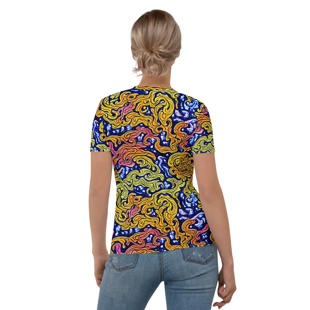 Golden Whorl on Women's Crew Neck T-Shirt — Back