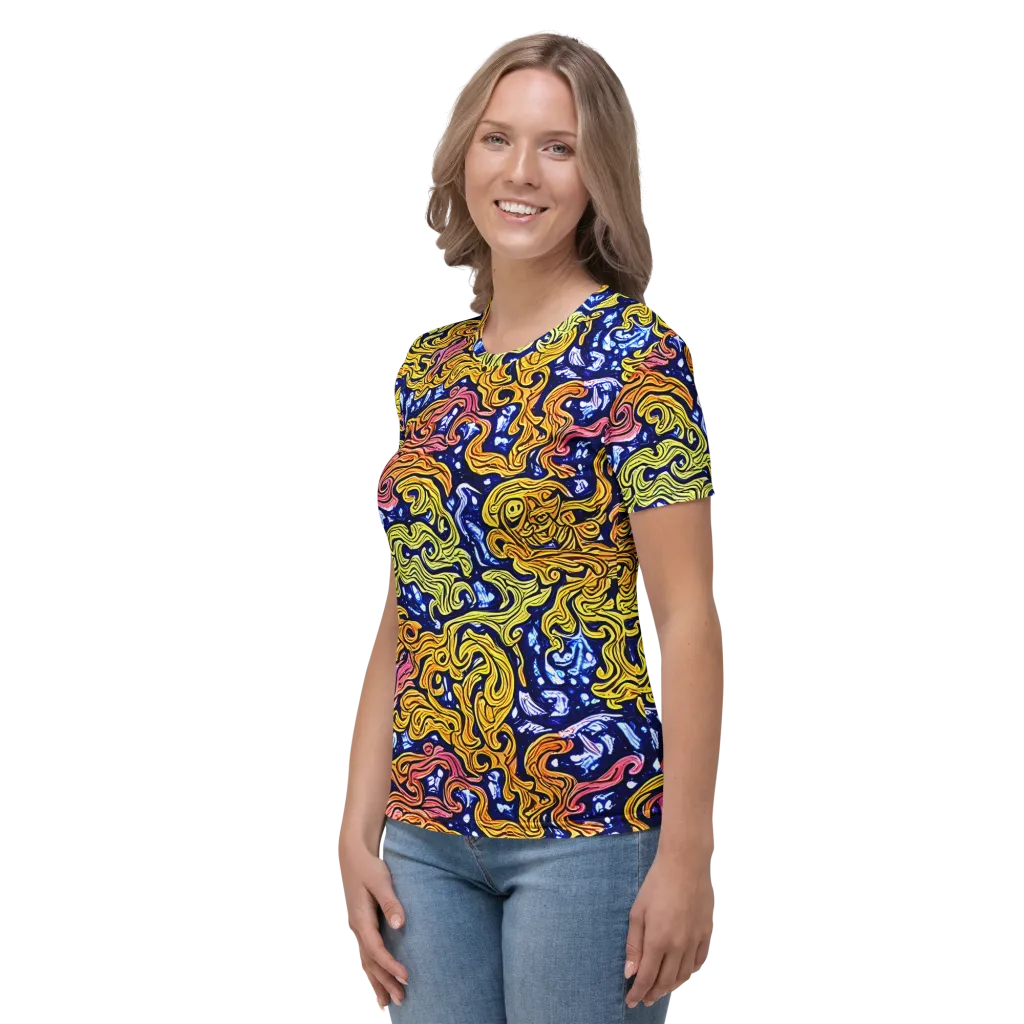 Golden Whorl on Women's Crew Neck T-Shirt — Left