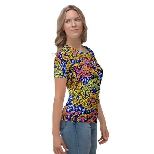 Golden Whorl on a Women's Crew Neck T-Shirt
