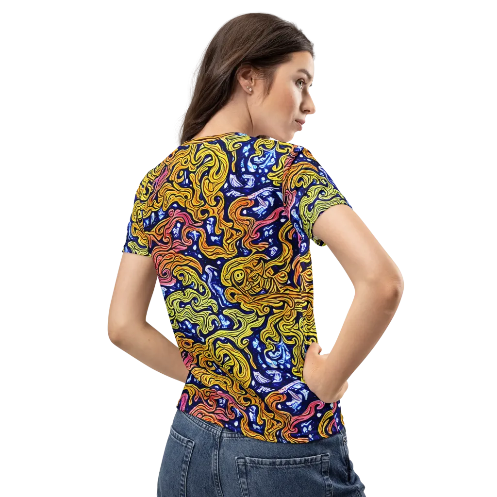 Golden Whorl on Women's Crew Neck T-Shirt — Back