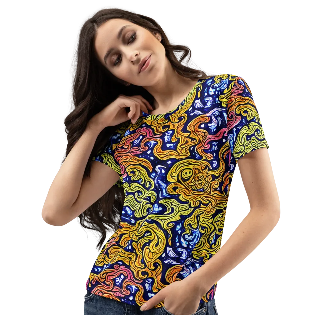 Golden Whorl on Women's Crew Neck T-Shirt — Left Front