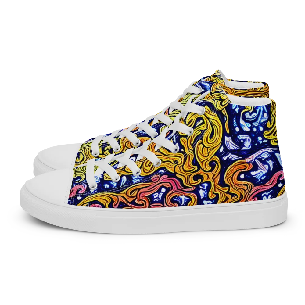 Golden Whorl on Women's High Top Canvas Shoes — Left