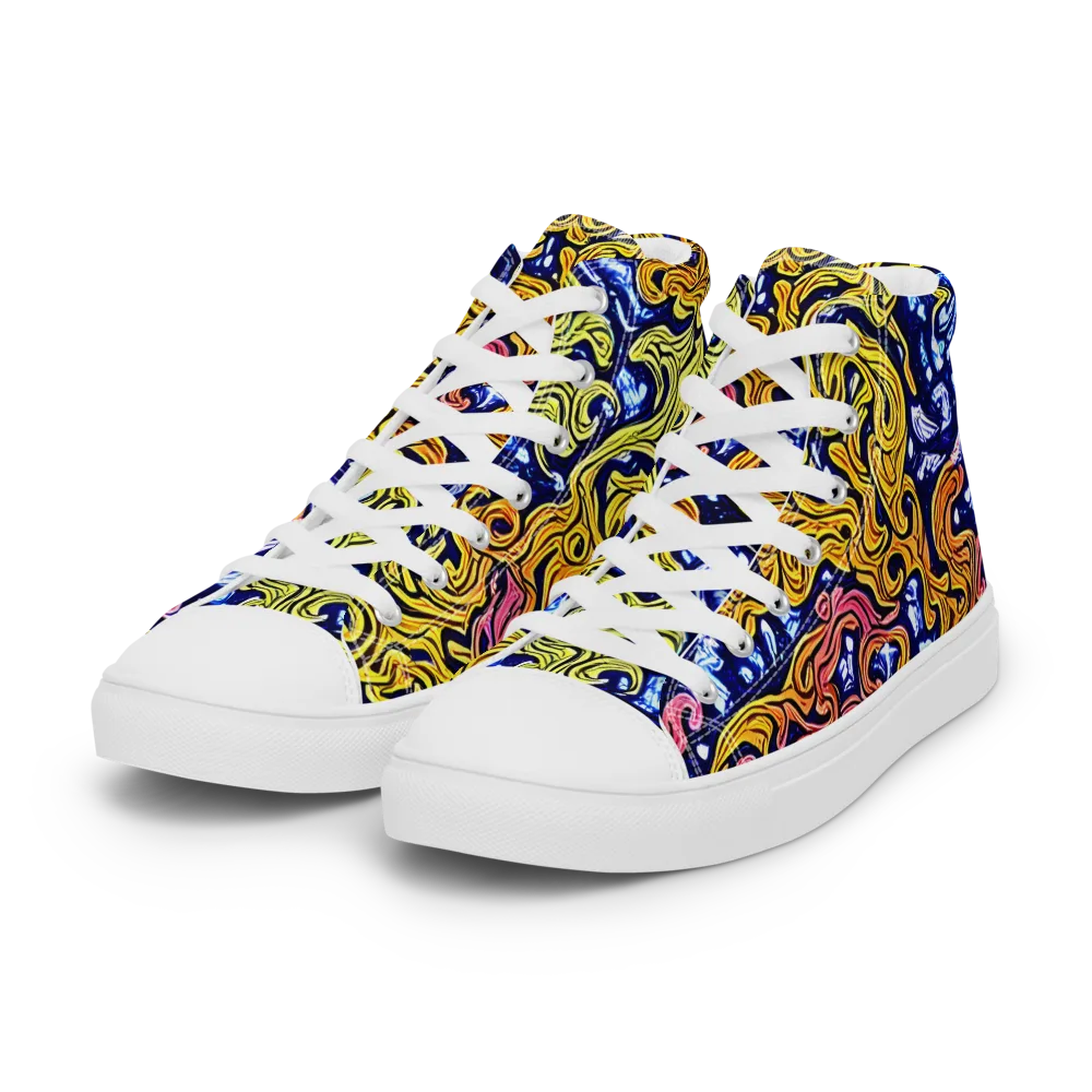 Golden Whorl on Women's High Top Canvas Shoes — Left Front