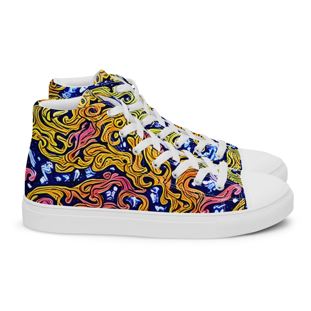 Golden Whorl on Women's High Top Canvas Shoes — Right