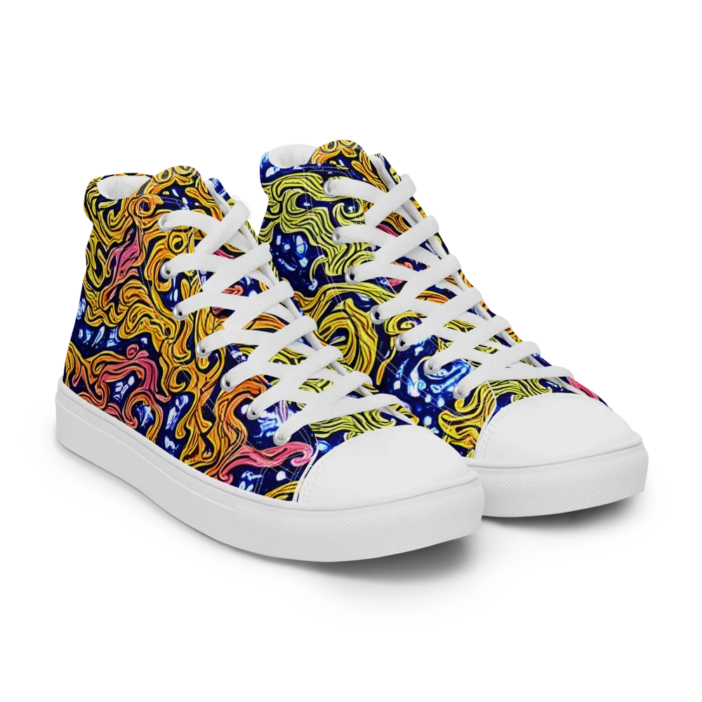Golden Whorl on Women's High Top Canvas Shoes — Right Front