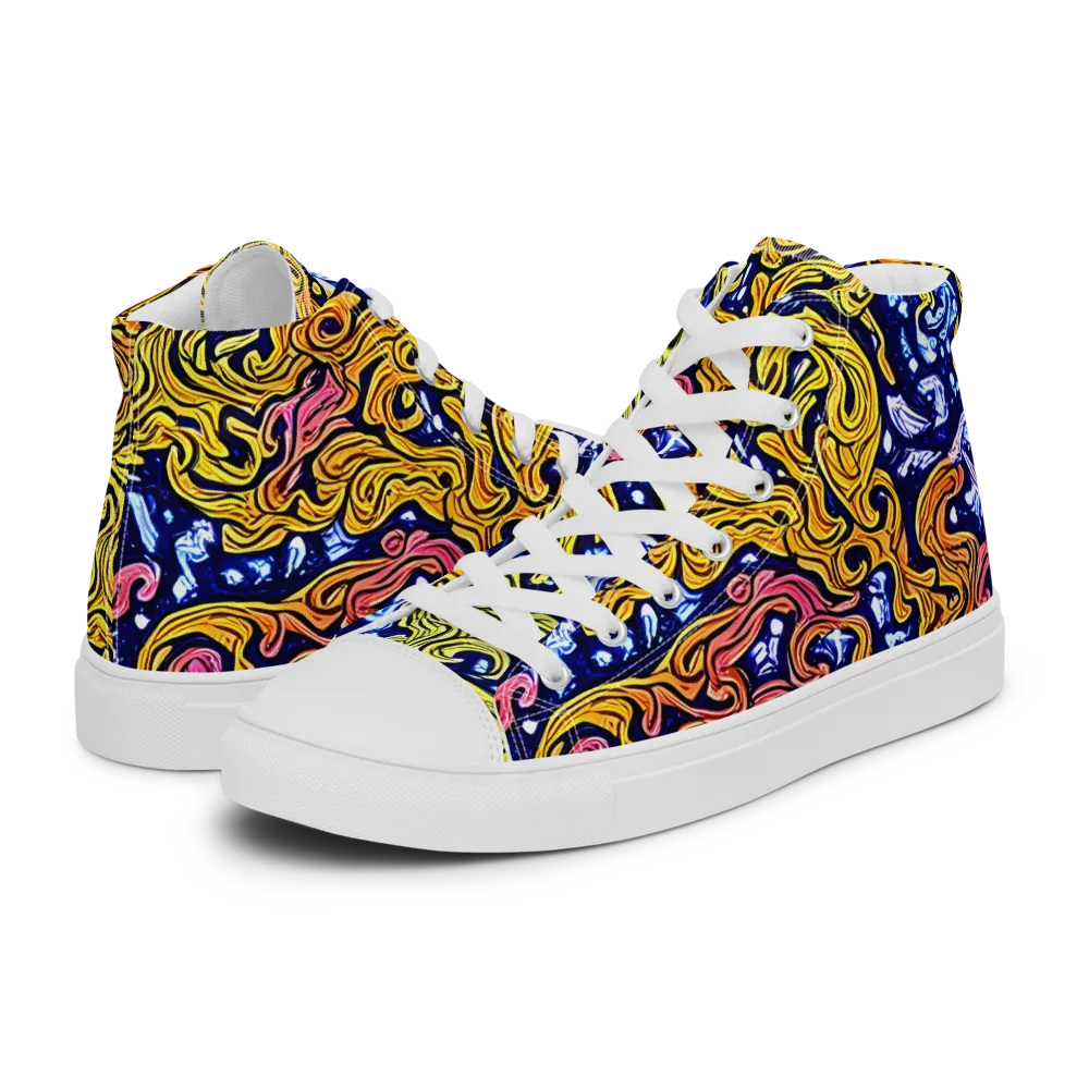 Golden Whorl on Women's High Top Canvas Shoes — Left