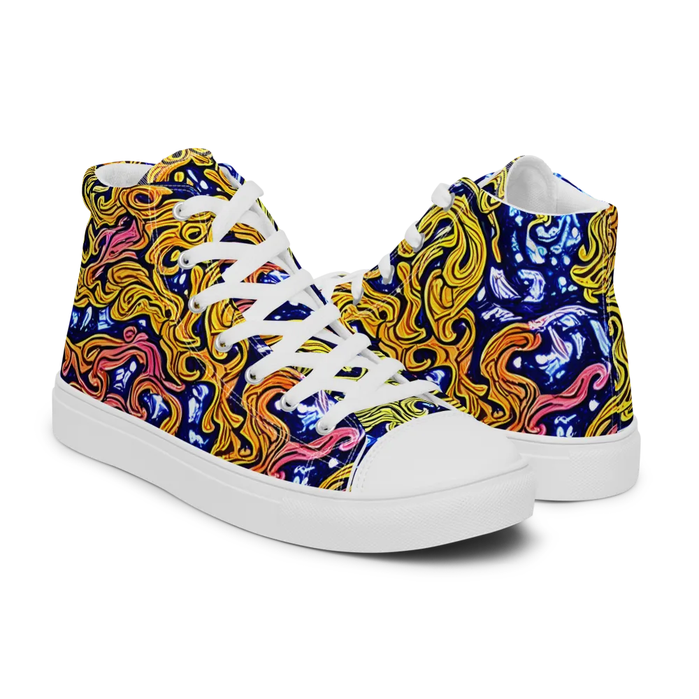 Golden Whorl on Women's High Top Canvas Shoes — Right