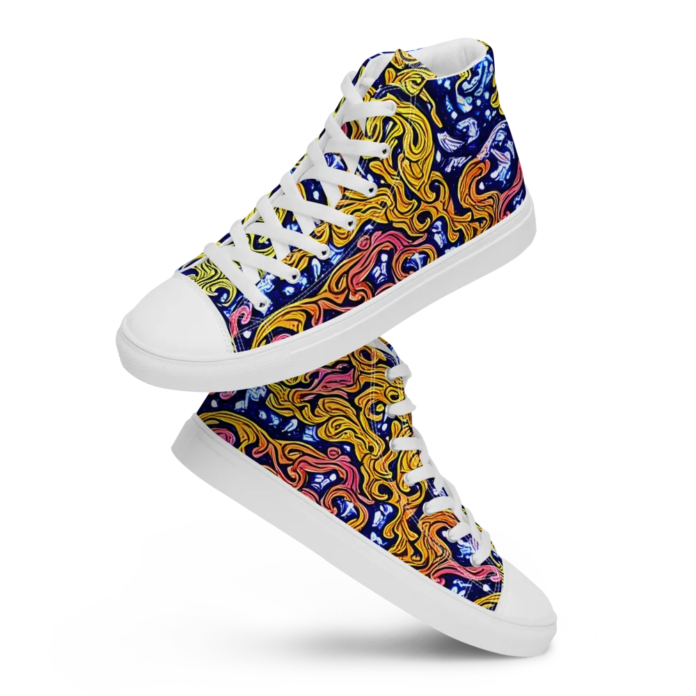Golden Whorl on Women's High Top Canvas Shoes — Front