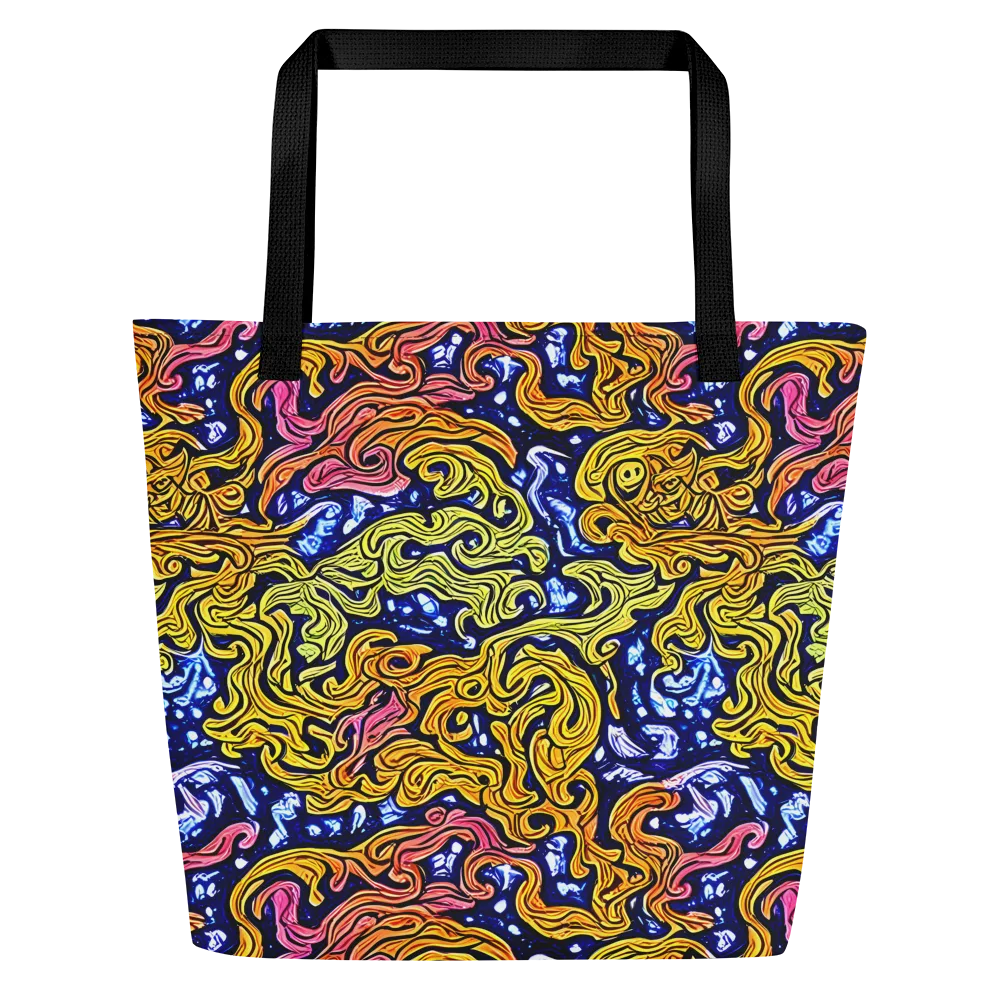 Golden Whorl on Large Tote Bag W/ Pocket — Front