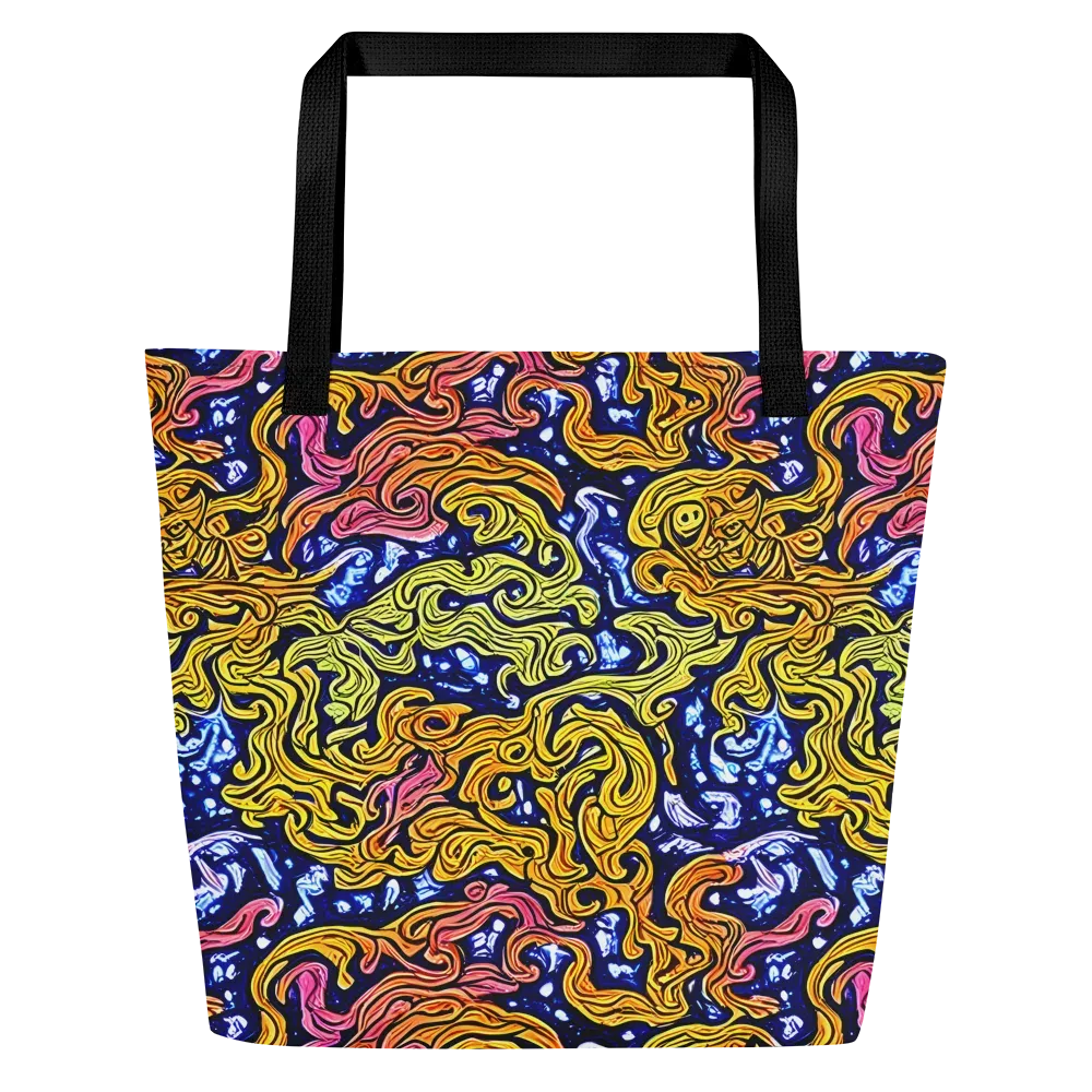 Golden Whorl on Large Tote Bag W/ Pocket — Front
