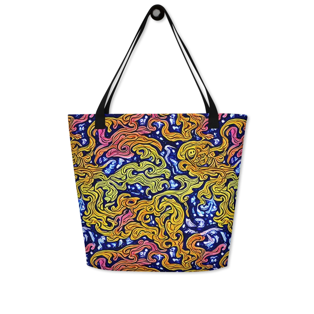 Golden Whorl on Large Tote Bag W/ Pocket — Front