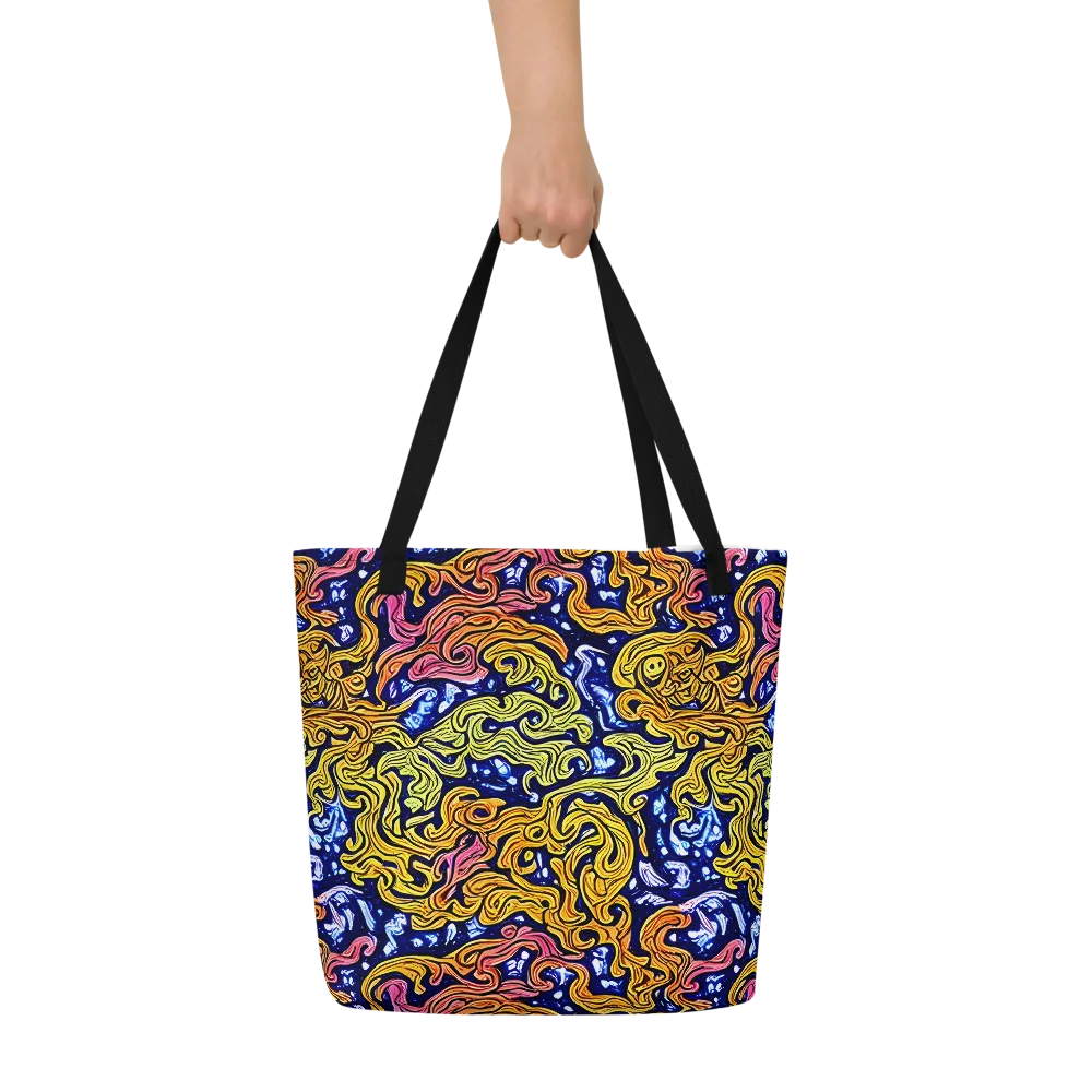 Golden Whorl on Large Tote Bag W/ Pocket — Front