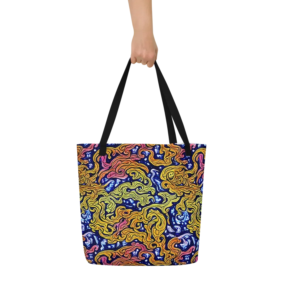 Golden Whorl on Large Tote Bag W/ Pocket — Front