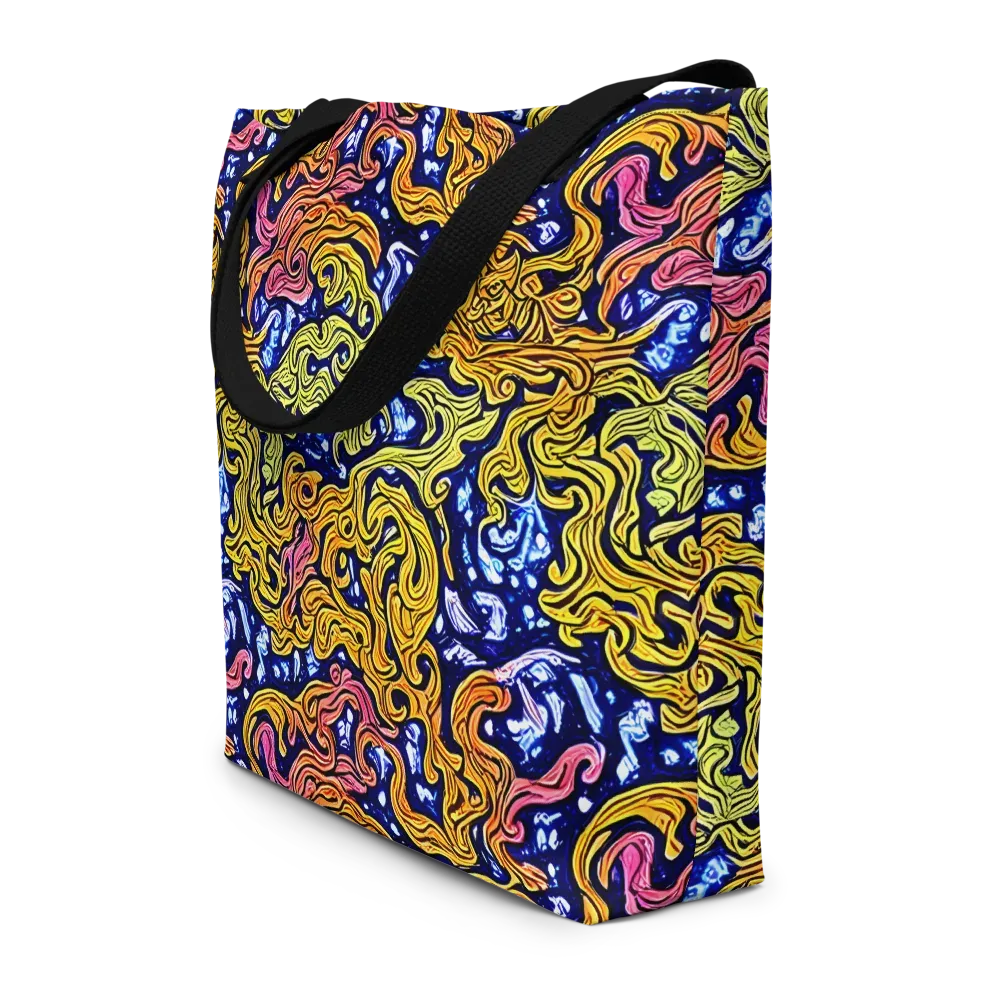Golden Whorl on Large Tote Bag W/ Pocket — Front