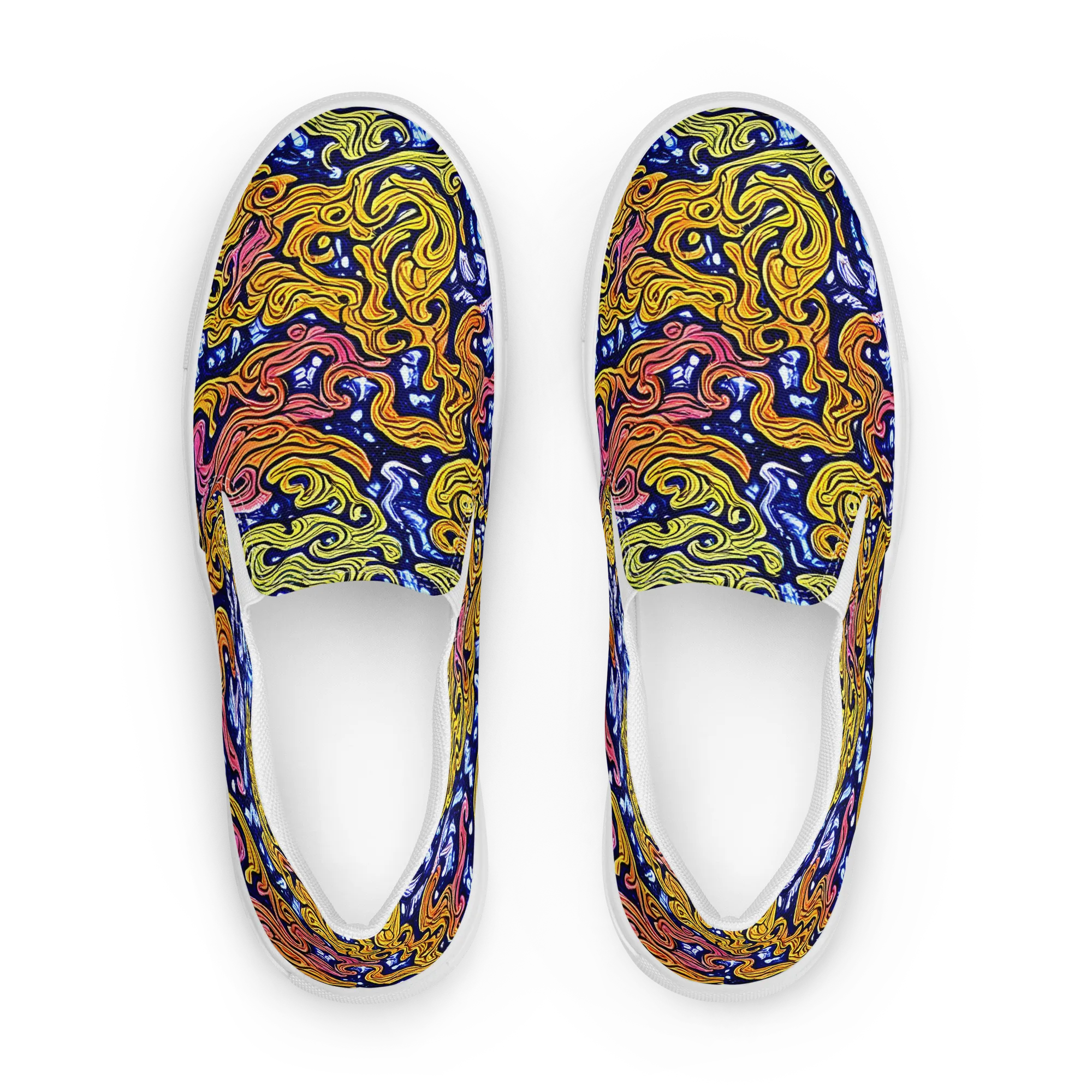 Golden Whorl on Women's Slip-On Canvas Shoes — Front