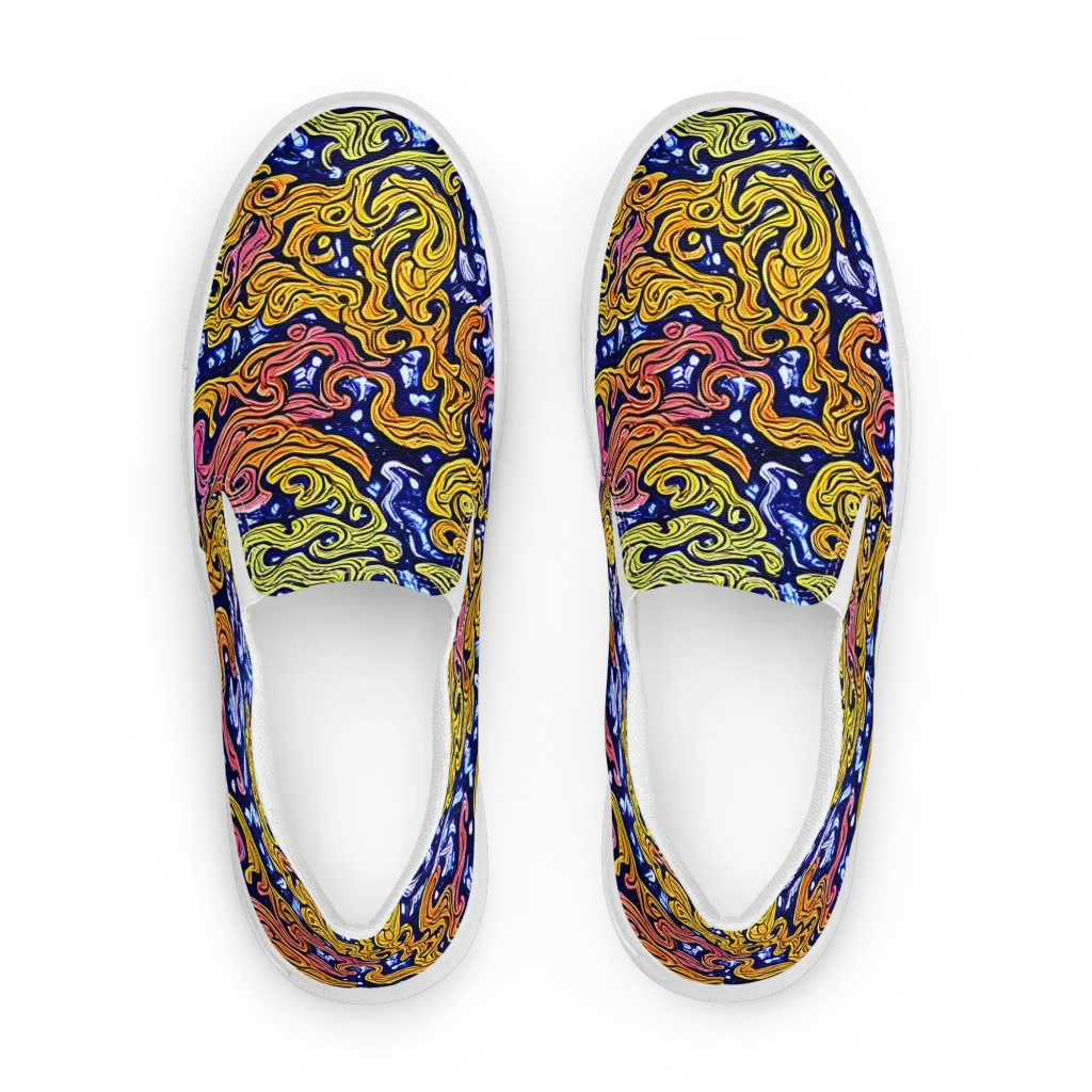 Golden Whorl on Women's Slip-On Canvas Shoes — Front