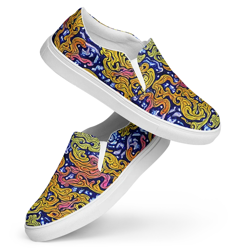 Golden Whorl on Women's Slip-On Canvas Shoes — Front