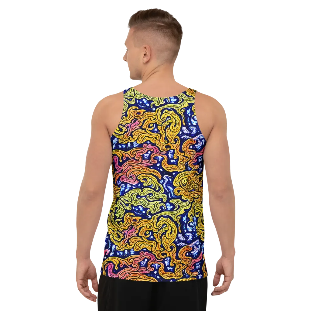 Golden Whorl on Men's Tank Top — Back