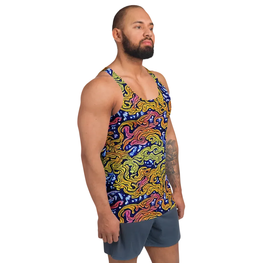 Golden Whorl on Men's Tank Top — Right Front