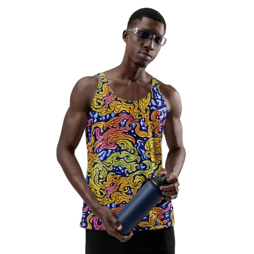 Golden Whorl on a Men's Tank Top