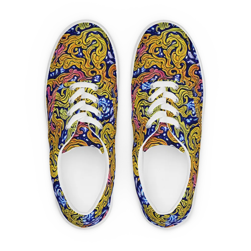 Golden Whorl on Men's Lace-Up Canvas Shoes — Front
