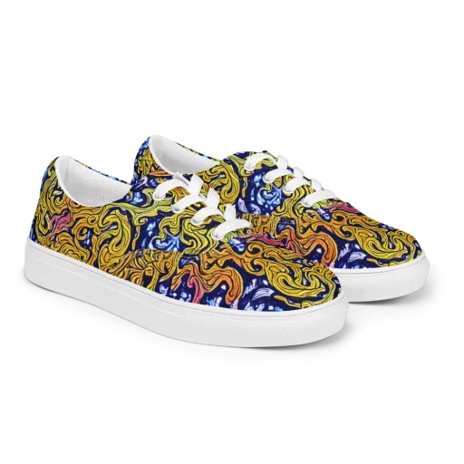 Golden Whorl on a Men's Lace-Up Canvas Shoes