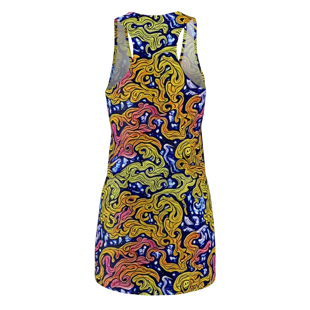 Golden Whorl on Racerback Dress — Back