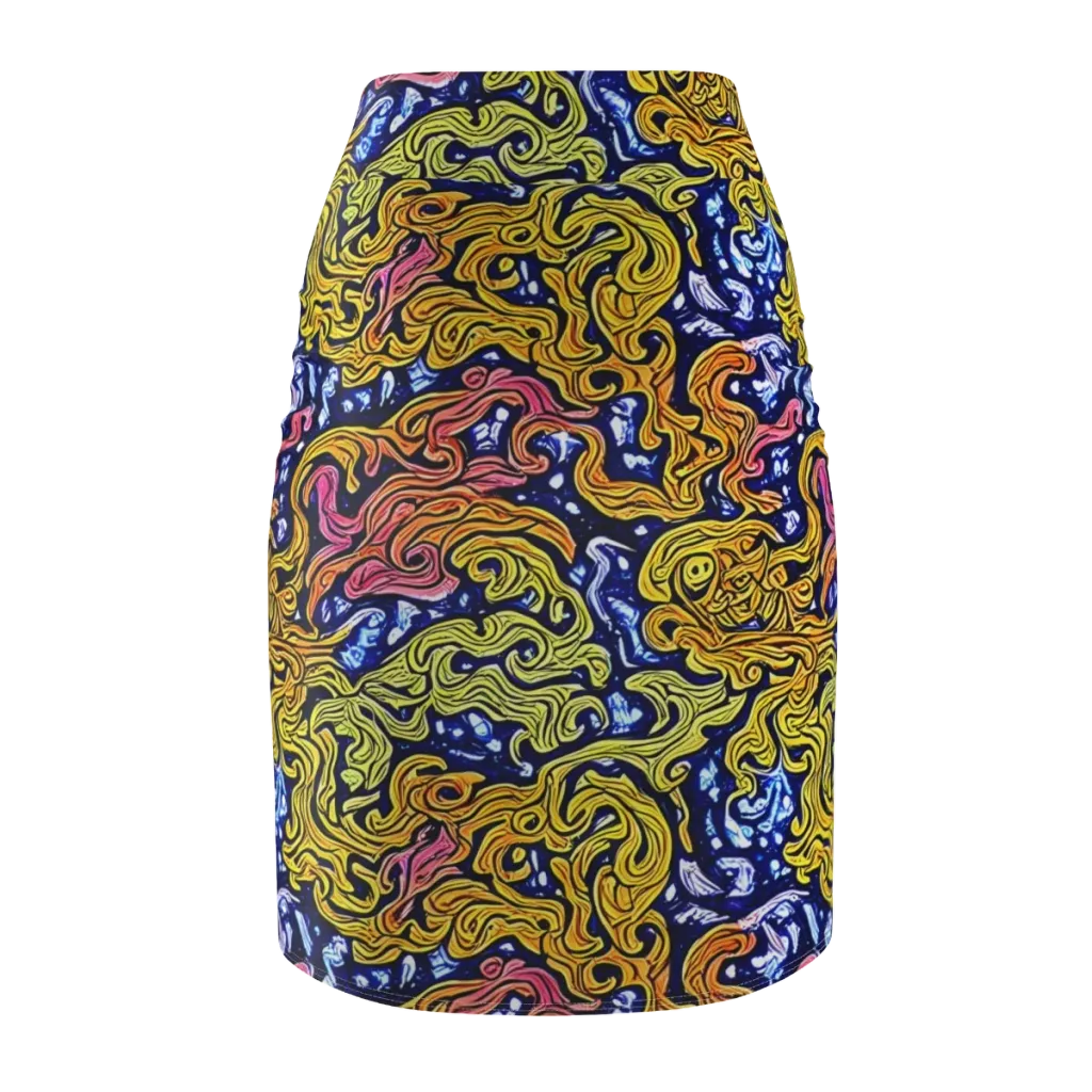 Golden Whorl on Pencil Skirt — Back