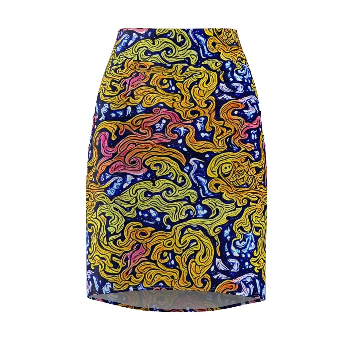 Golden Whorl on Pencil Skirt — Front