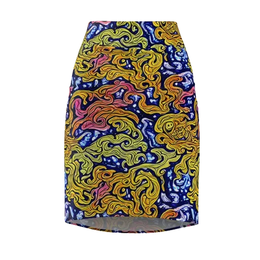 Golden Whorl on a Pencil Skirt