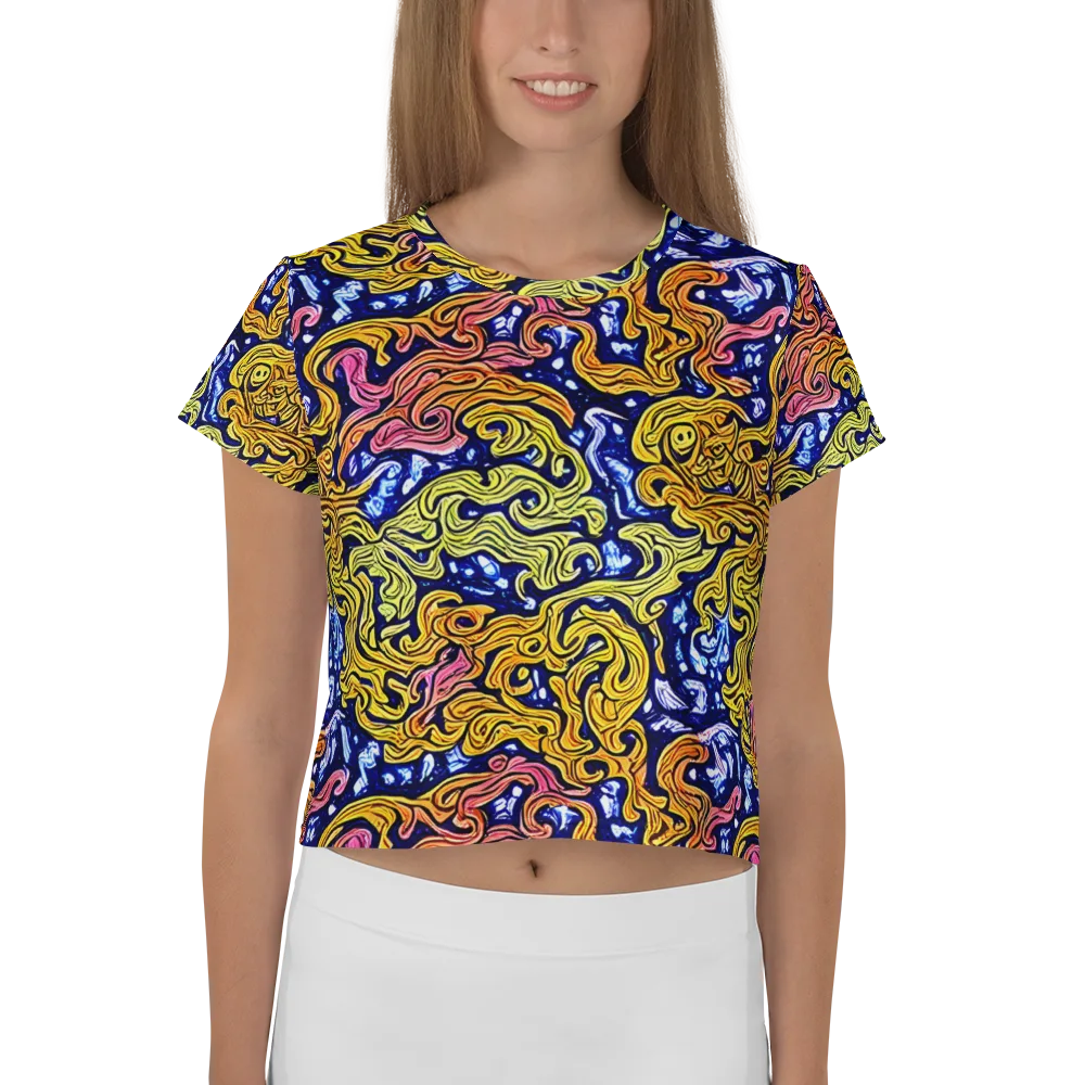 Golden Whorl on Crop Tee — Front