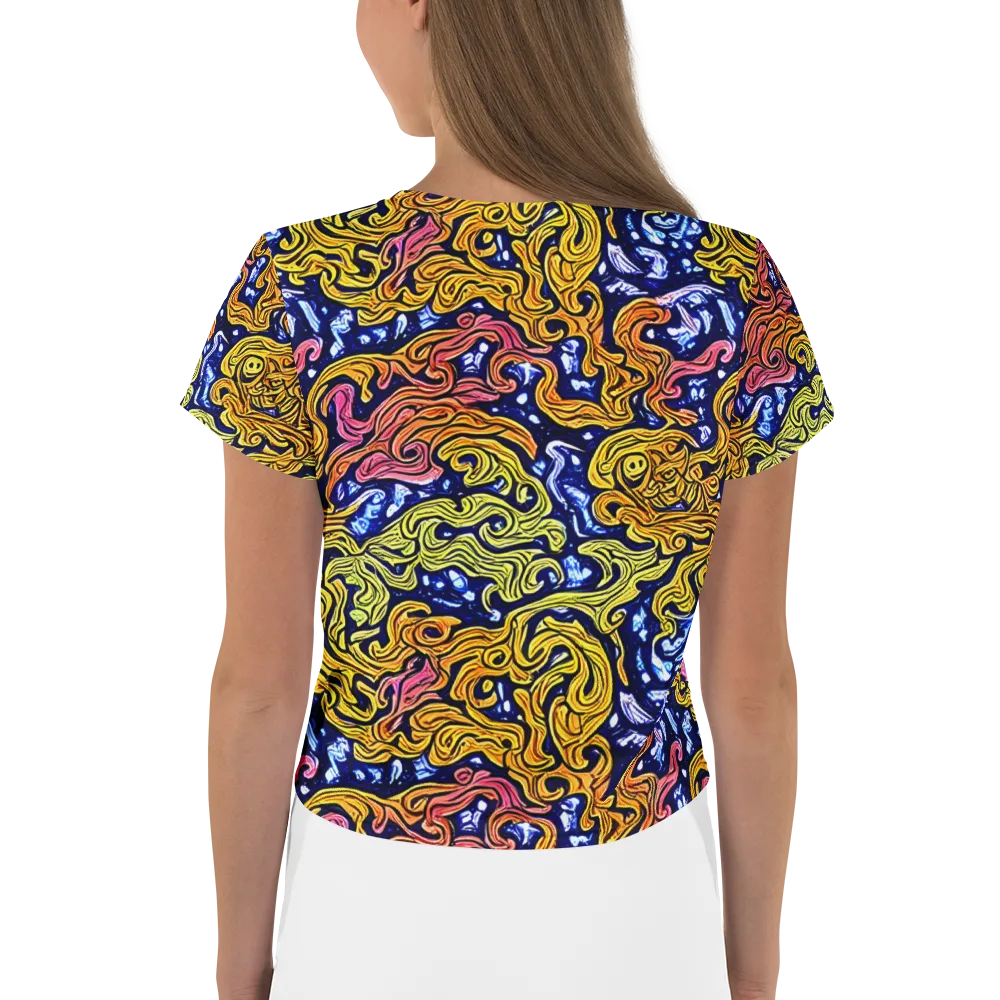Golden Whorl on Crop Tee — Back