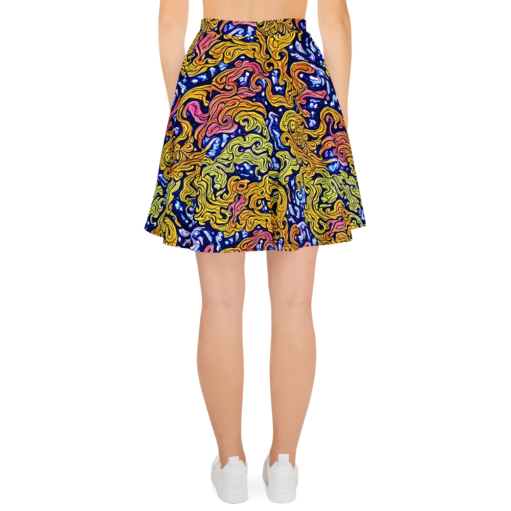 Golden Whorl on Skater Skirt — Back
