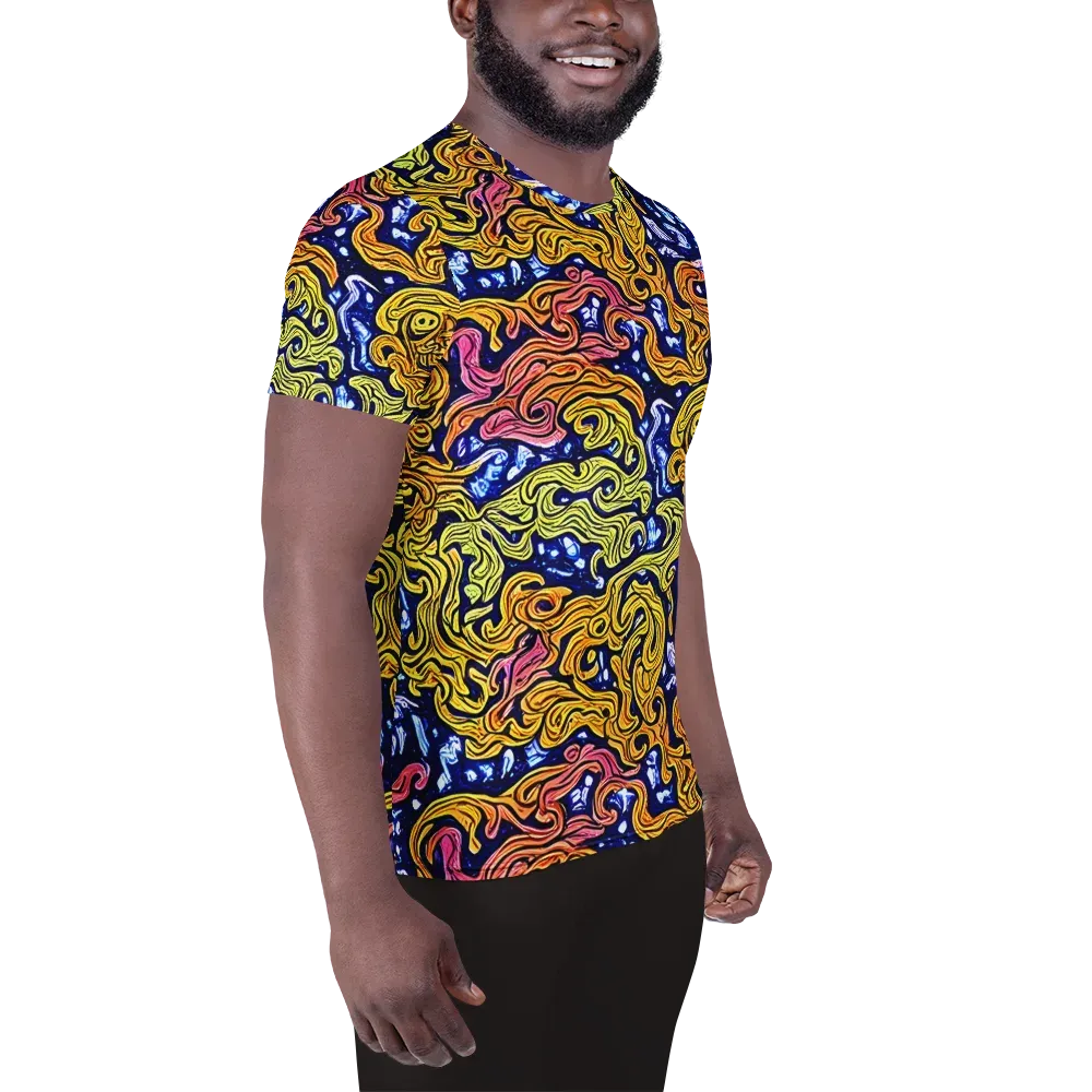 Golden Whorl on Men's Athletic T-Shirt — Right