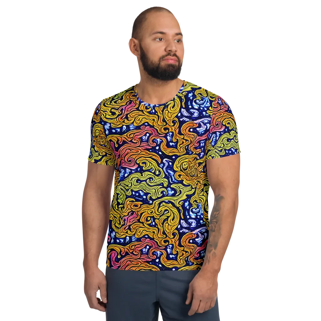Golden Whorl on Men's Athletic T-Shirt — Front