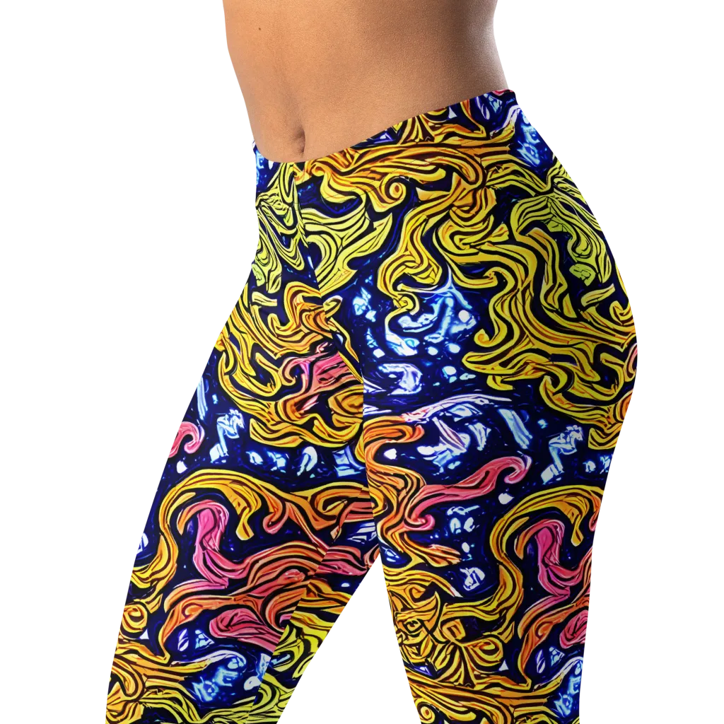 Golden Whorl on Leggings — Left Front