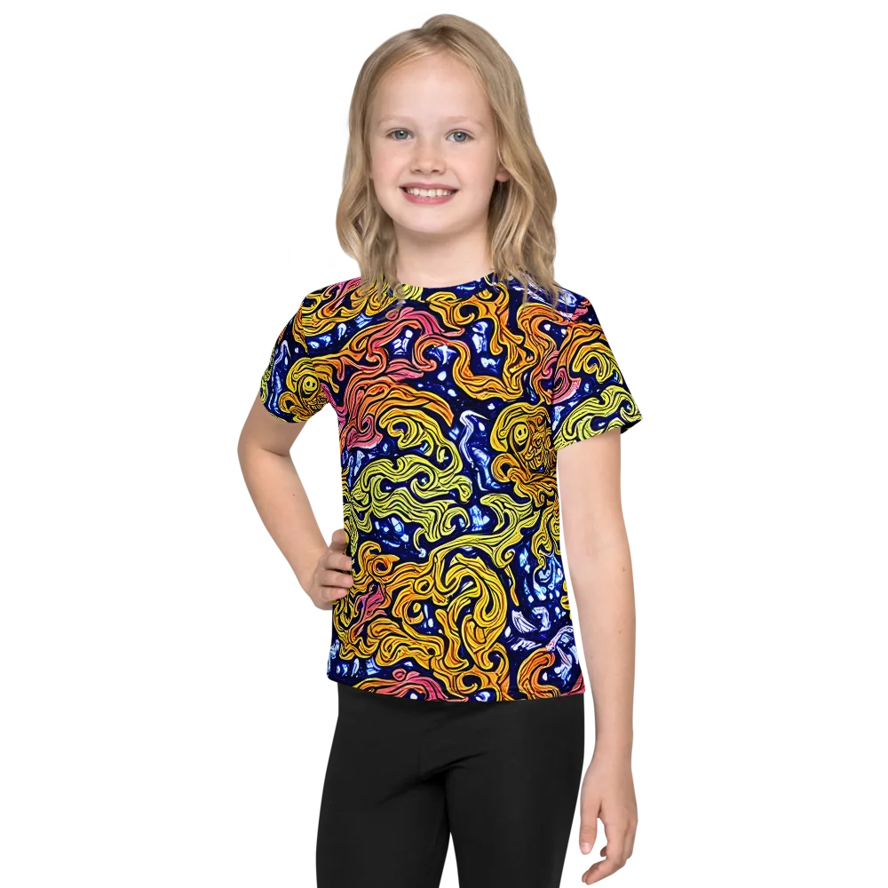 Golden Whorl on Kids Crew Neck T-Shirt — Front