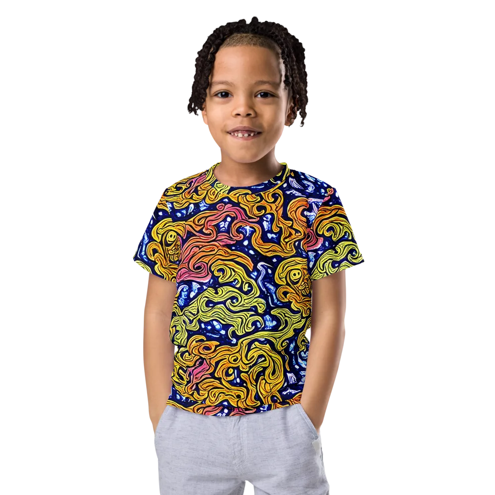 Golden Whorl on Kids Crew Neck T-Shirt — Front
