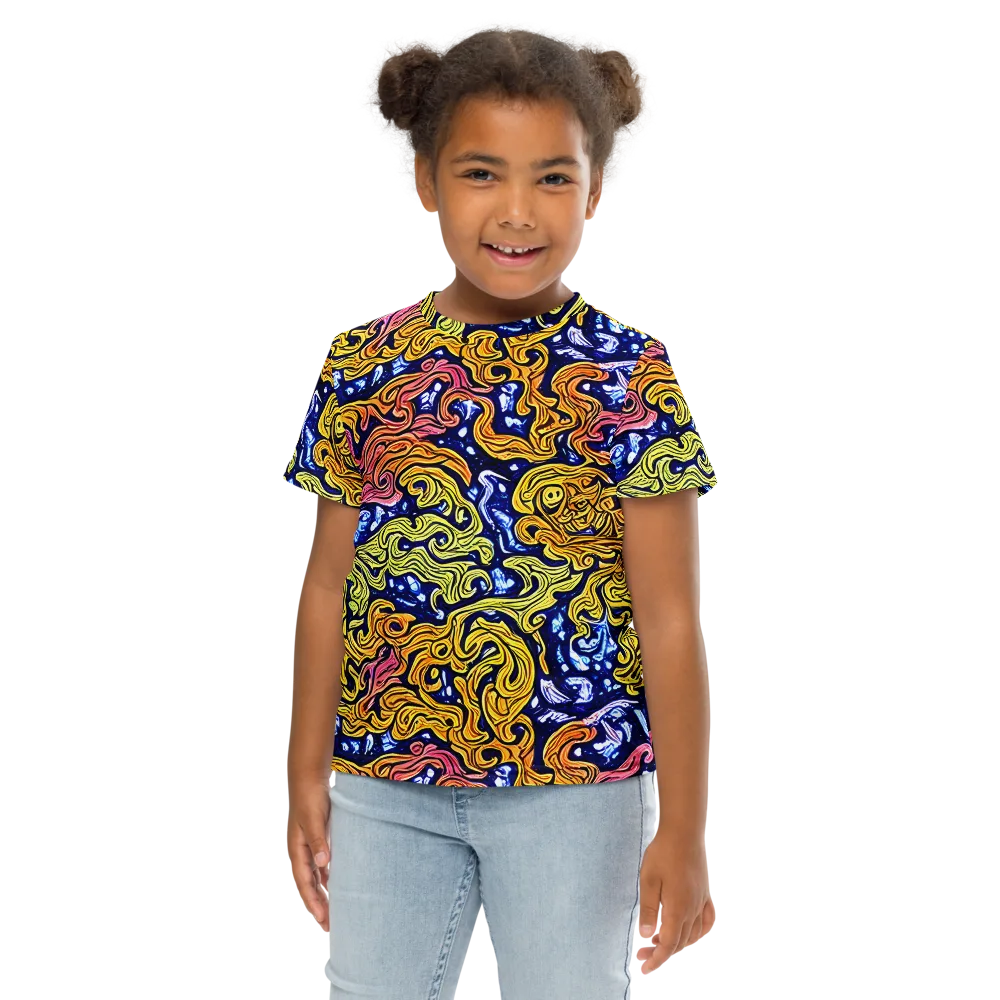 Golden Whorl on Kids Crew Neck T-Shirt — Front
