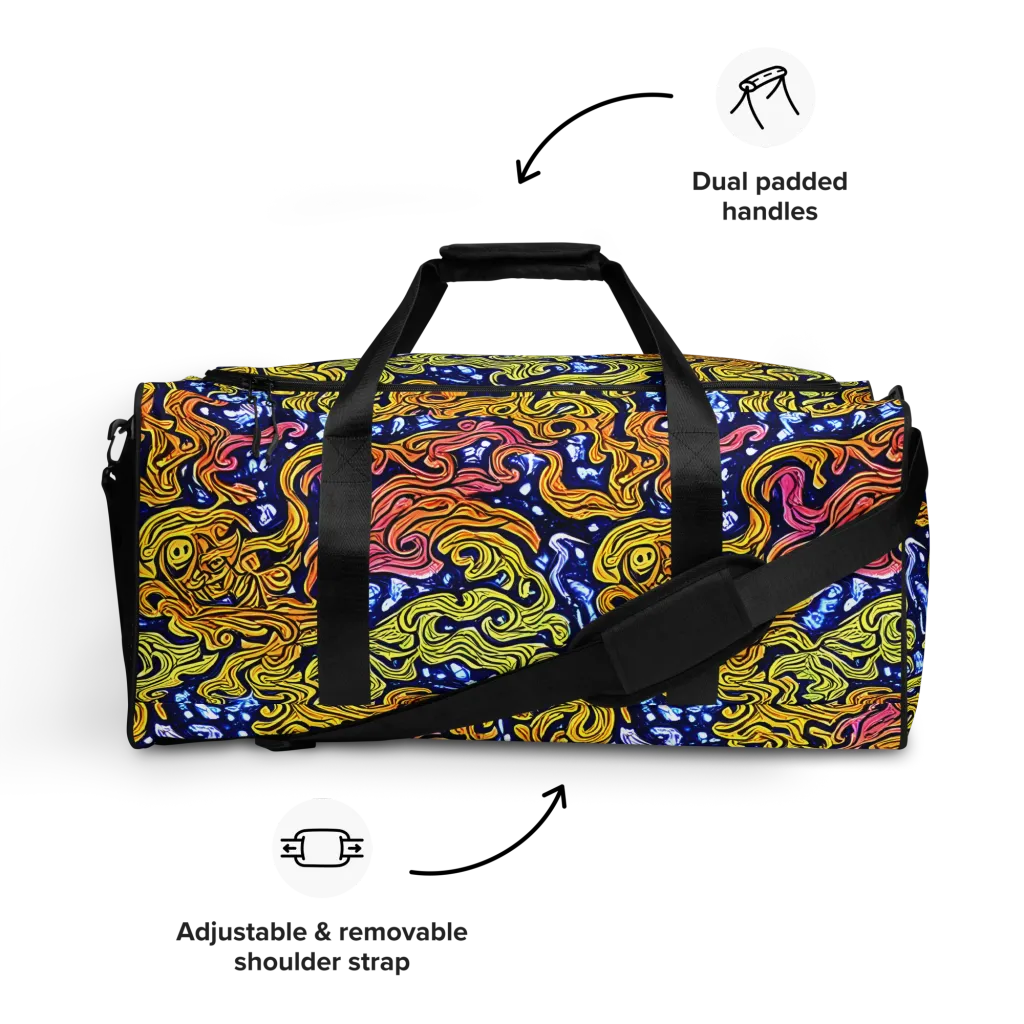 Golden Whorl on Duffle Bag — Front