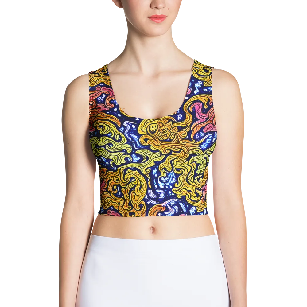 Golden Whorl on Crop Top — Front