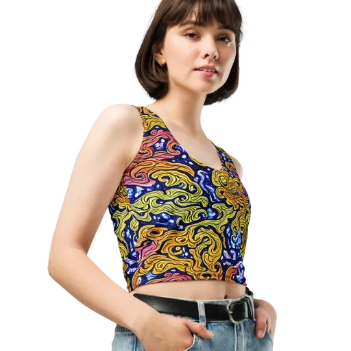 Golden Whorl on a Crop Top