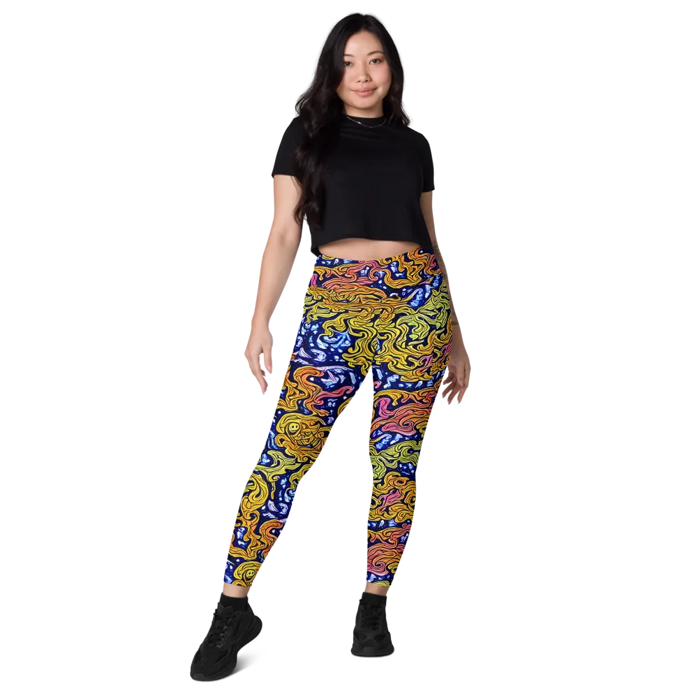 Golden Whorl on Leggings with Pockets — Front