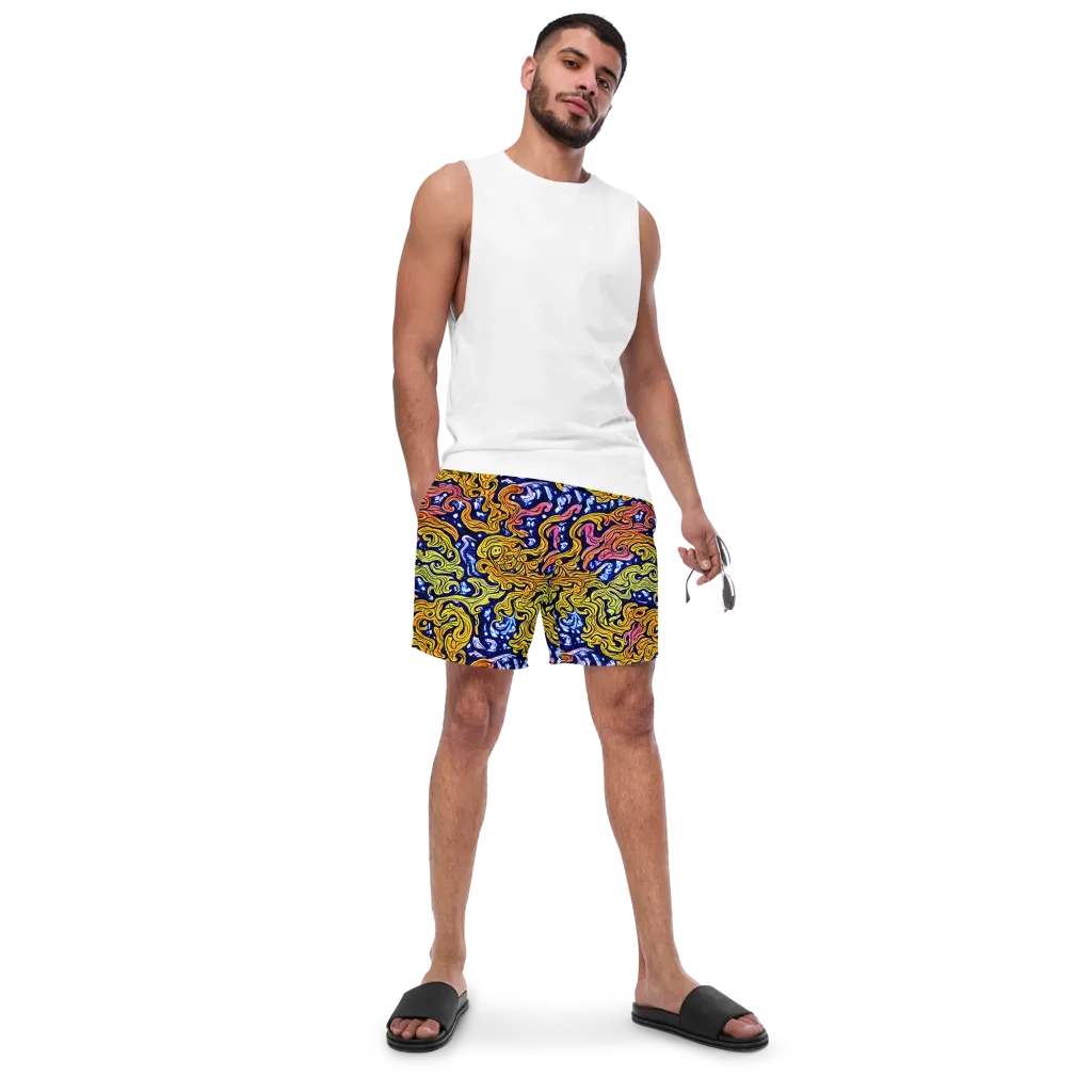 Golden Whorl on Swim Trunks — Front