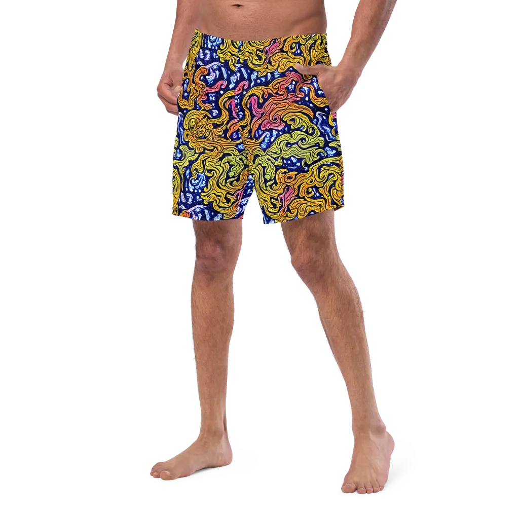 Golden Whorl on Swim Trunks — Left Front