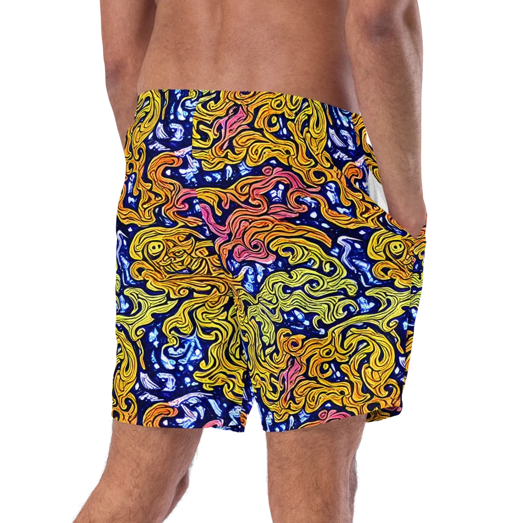 Golden Whorl on Swim Trunks — Right Back