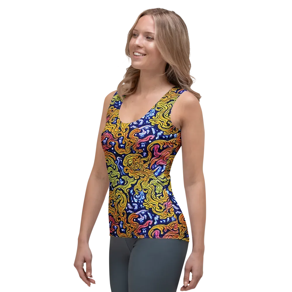 Golden Whorl on Women's Tank Top — Left Front