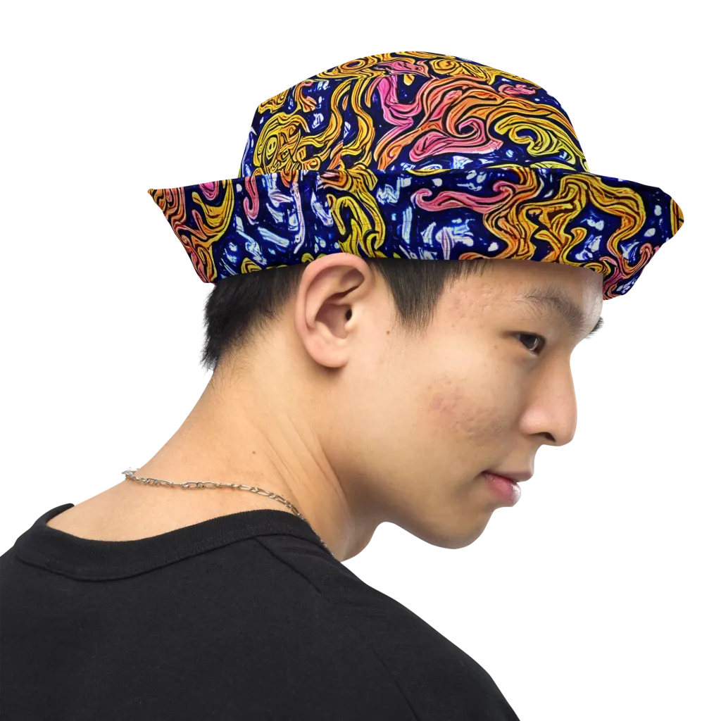 Golden Whorl on Reversible Bucket Hat — Right Outside