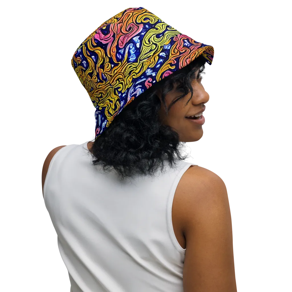 Golden Whorl on Reversible Bucket Hat — Right Outside