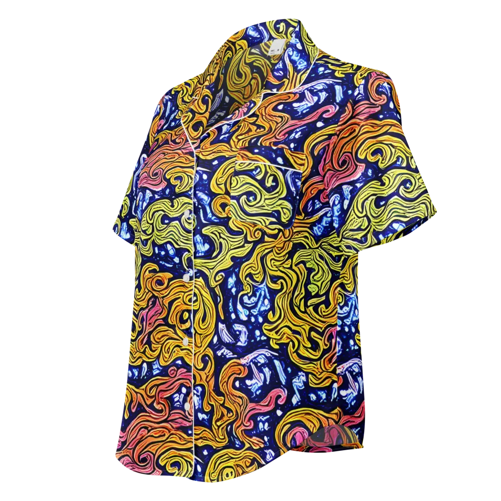 Golden Whorl on Women's Short Sleeve Pajama Top — Left Front